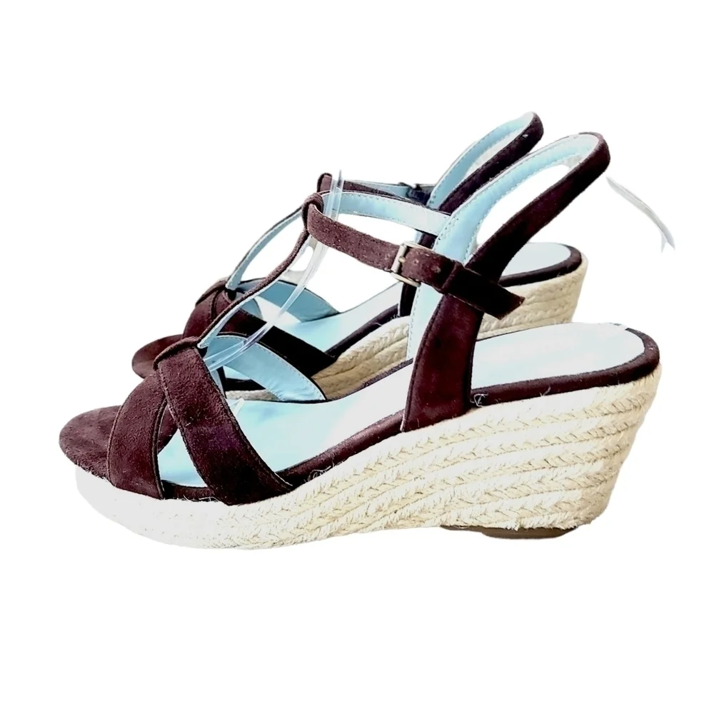 BODEN Brown Suede Wedged Espadrilles